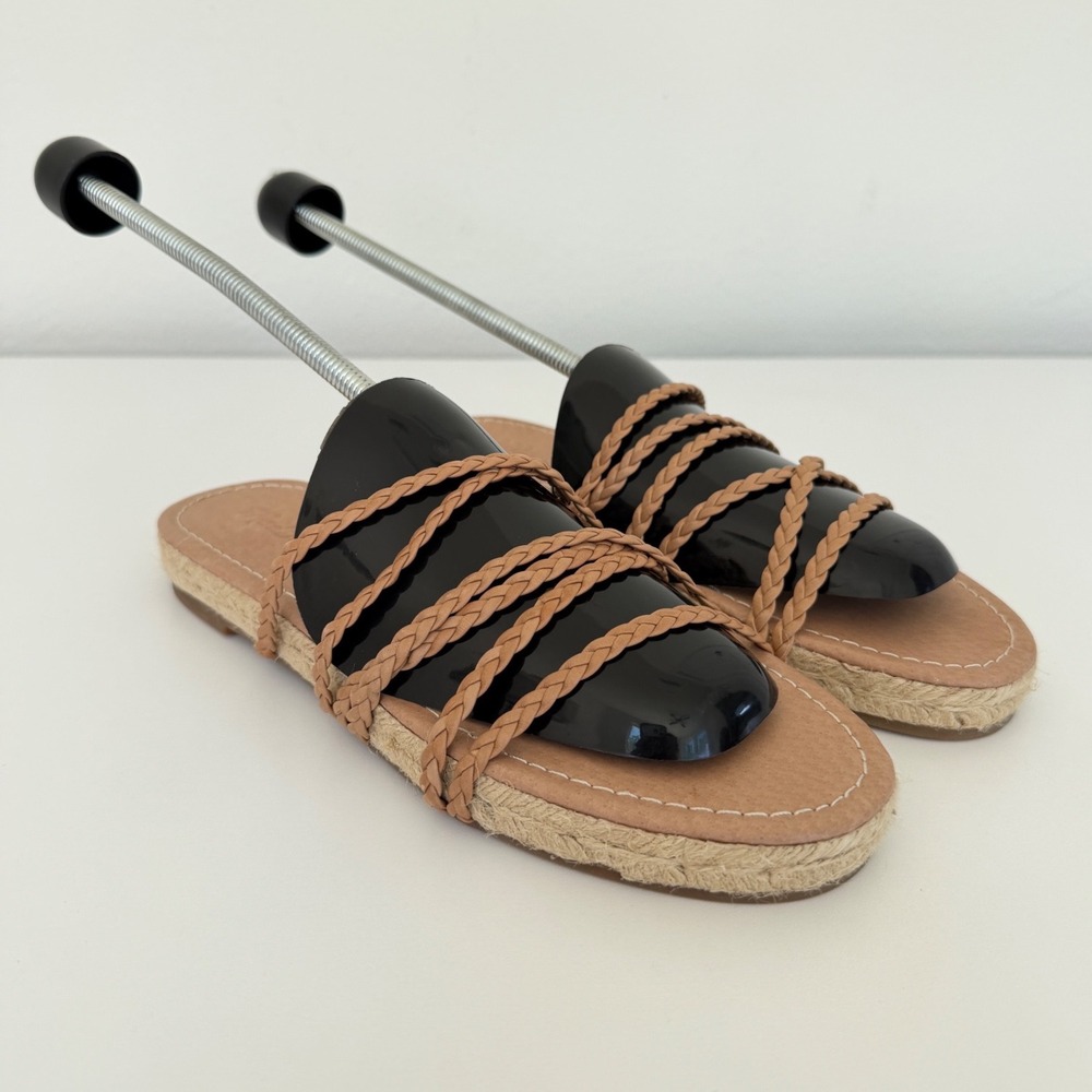 Madewell The Braided Boardwalk Espadrille Slide Sandals English Saddle MD777 8 - Picture 3 of 16